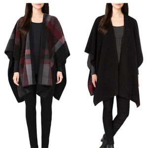 Ike Behar Reversible Super Soft Fleece Cape Wrap
